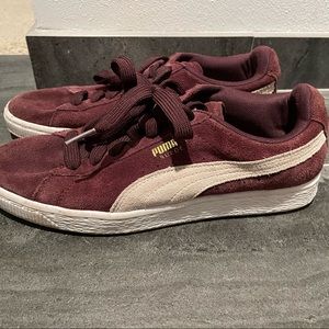 Pre-loved Puma suede shoes -great maroon/wine color
